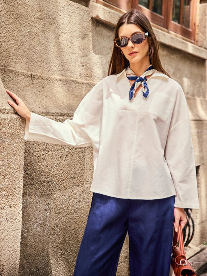 Ethan | Casual White Linen Button Down Shirt 1