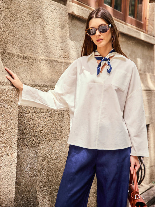 Ethan | Casual White Linen Button Down Shirt 1