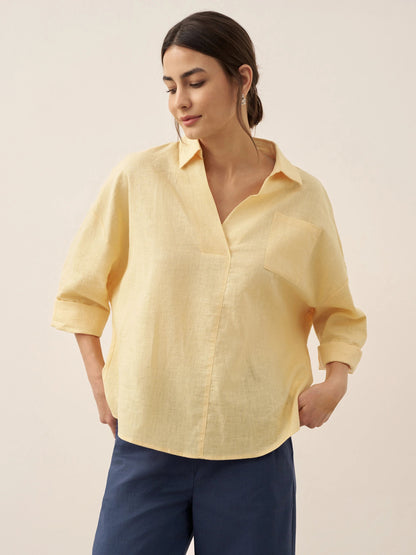 Ethan | Casual White Linen Button Down Shirt 10