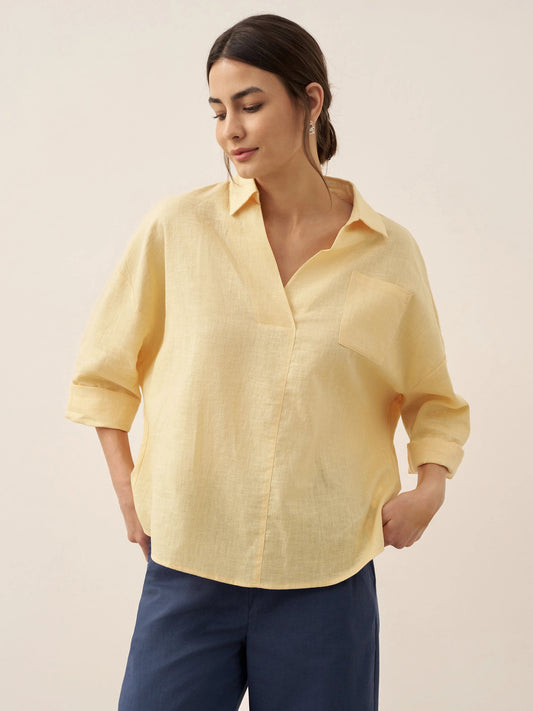 Ethan | Casual White Linen Button Down Shirt 10