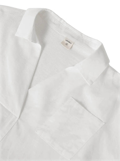 Ethan | Casual White Linen Button Down Shirt 7