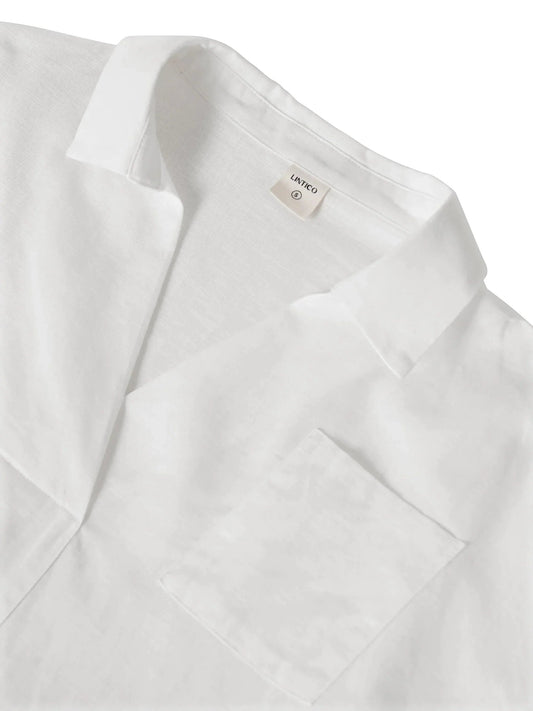 Ethan | Casual White Linen Button Down Shirt 7