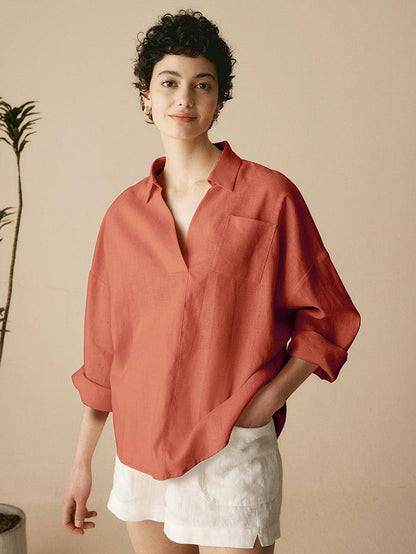 Ethan | Casual White Linen Button Down Shirt 9