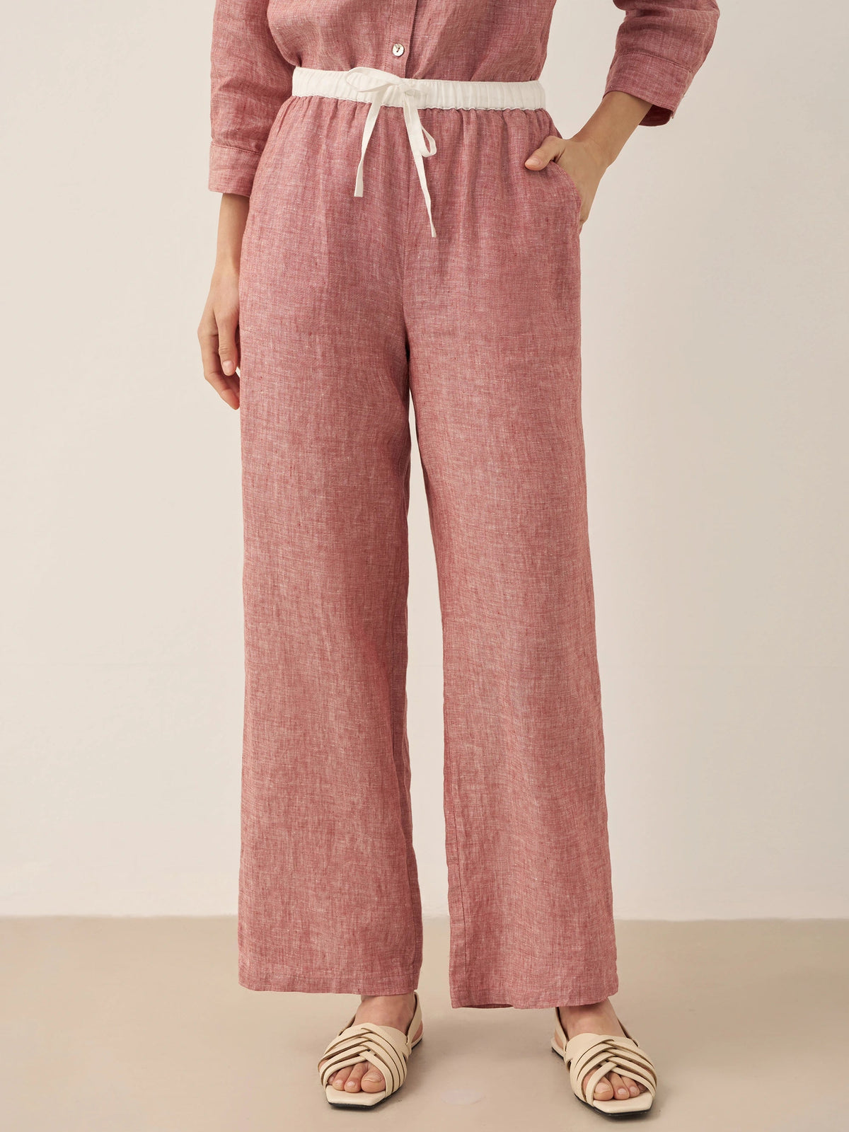 Ethan | Chic Elastic Waist Linen Pants for Women 10