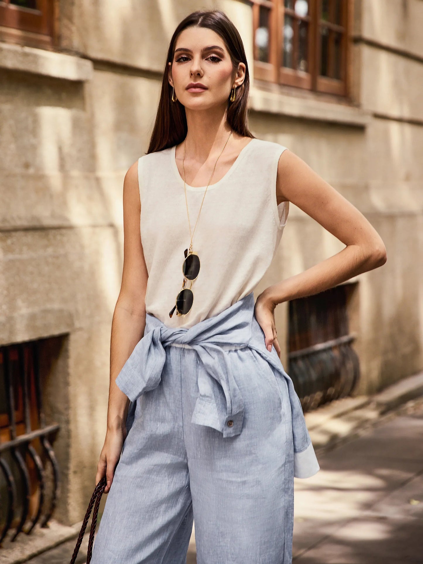 Ethan | Chic Elastic Waist Linen Pants for Women 2