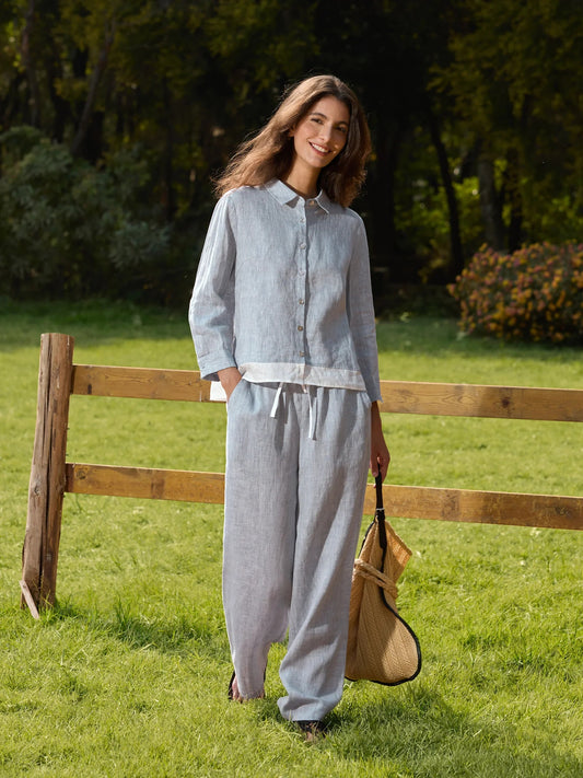 Ethan | Chic Elastic Waist Linen Pants for Women 6
