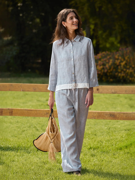 Ethan | Chic Elastic Waist Linen Pants for Women 7