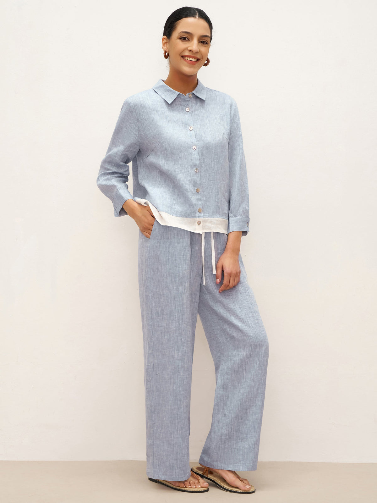 Ethan | Chic Elastic Waist Linen Pants for Women 8