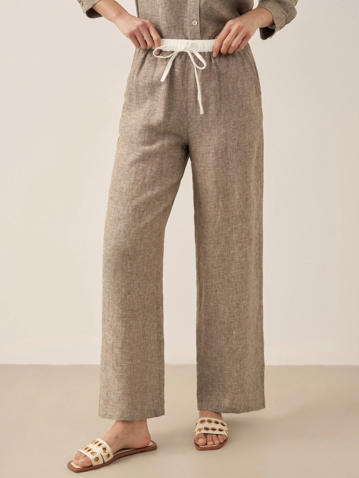 Ethan | Chic Elastic Waist Linen Pants for Women 9