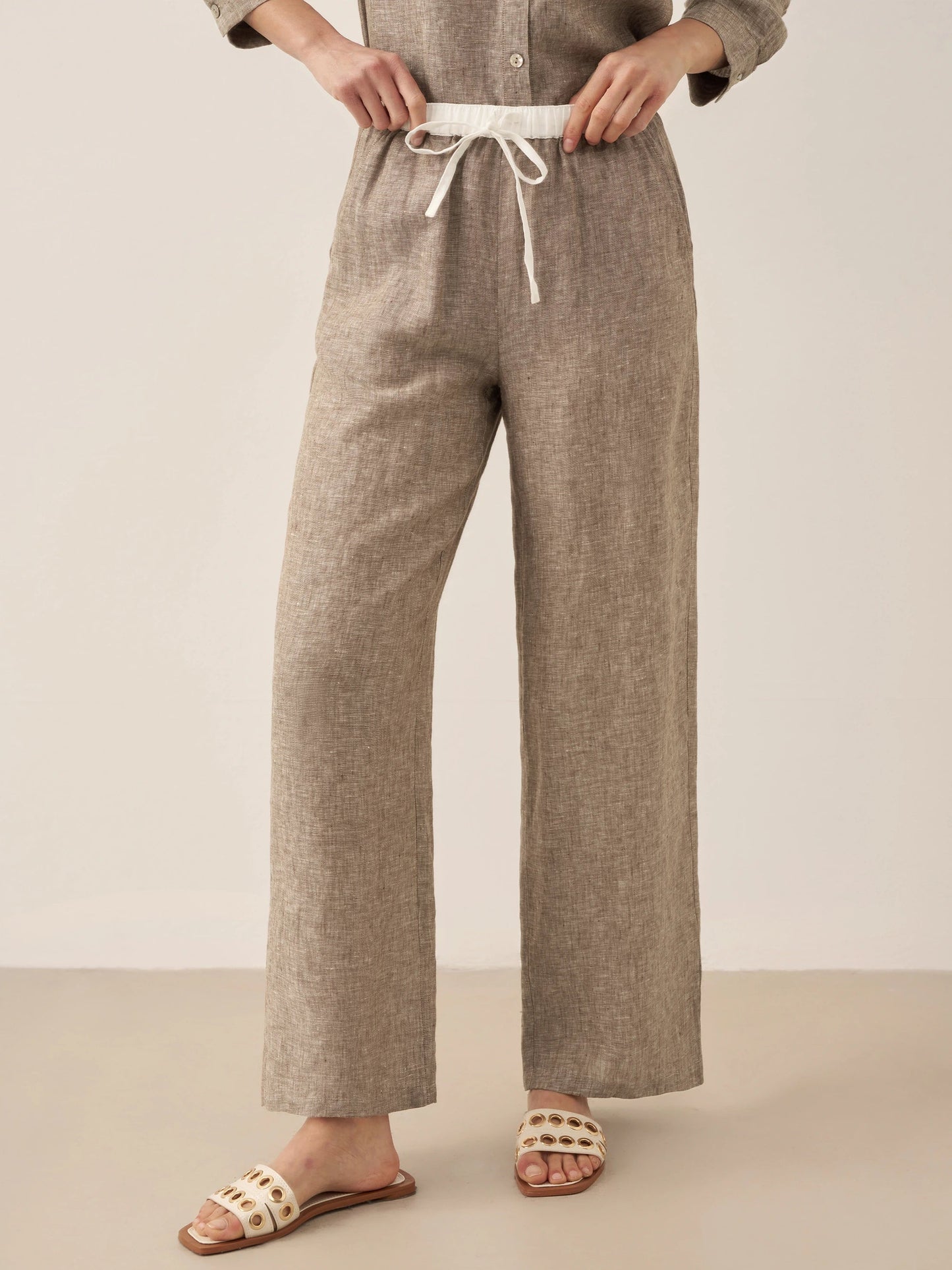 Ethan | Chic Elastic Waist Linen Pants for Women 9