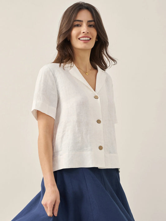 Ethan | Classic Relaxed Linen Short Sleeve Men's Shirt 0