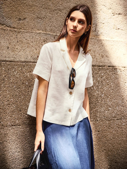 Ethan | Classic Relaxed Linen Short Sleeve Men's Shirt 1