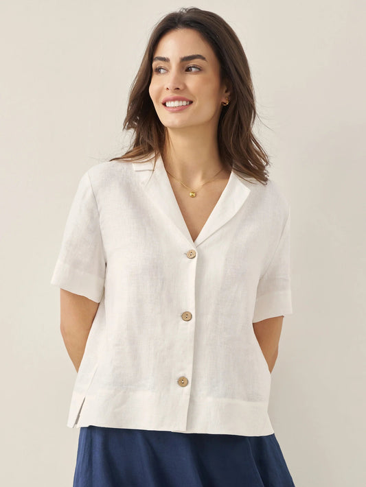 Ethan | Classic Relaxed Linen Short Sleeve Men's Shirt 4