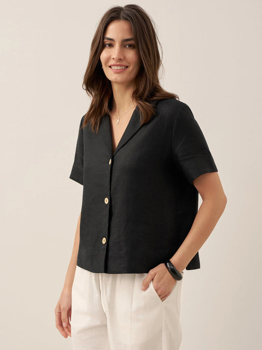 Ethan | Classic Relaxed Linen Short Sleeve Men's Shirt 9