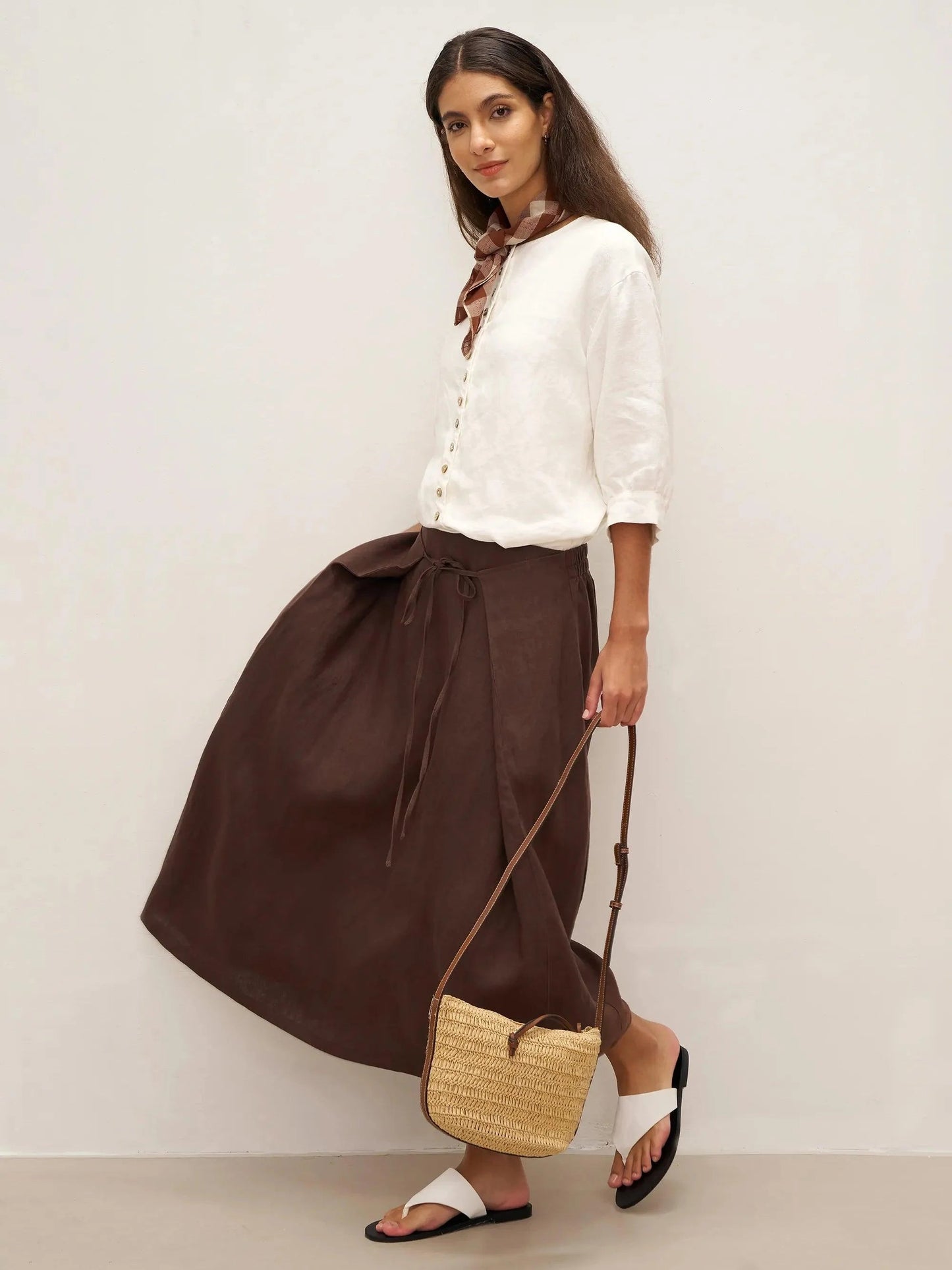 Ethan | Elegant White Linen Button Down Shirt for Women 8