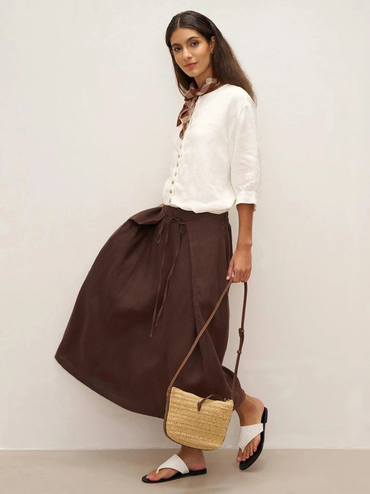 Ethan | Elegant White Linen Button Down Shirt for Women 8