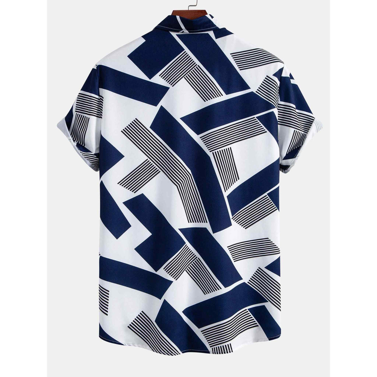 Ethan | Modern Color Block Print Shirt & Straight Leg Pants Set for Men 8
