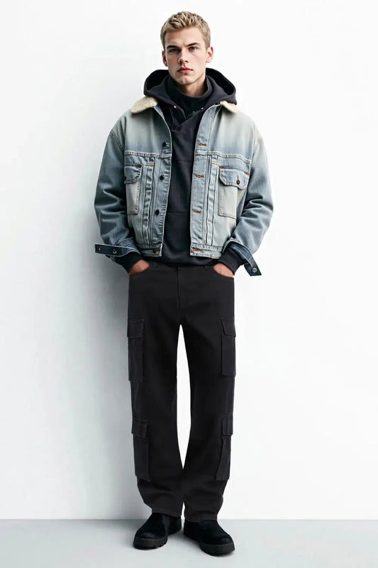 Ethan | Modern Relaxed Fit Black Cargo Pants 0