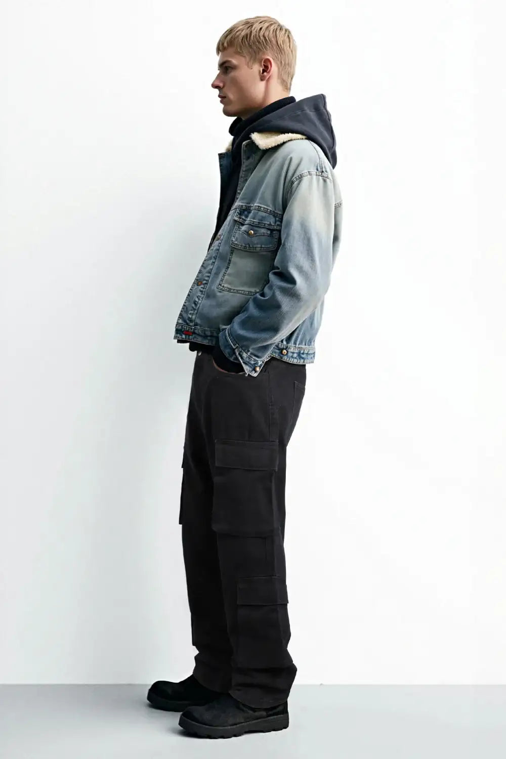 Ethan | Modern Relaxed Fit Black Cargo Pants 2