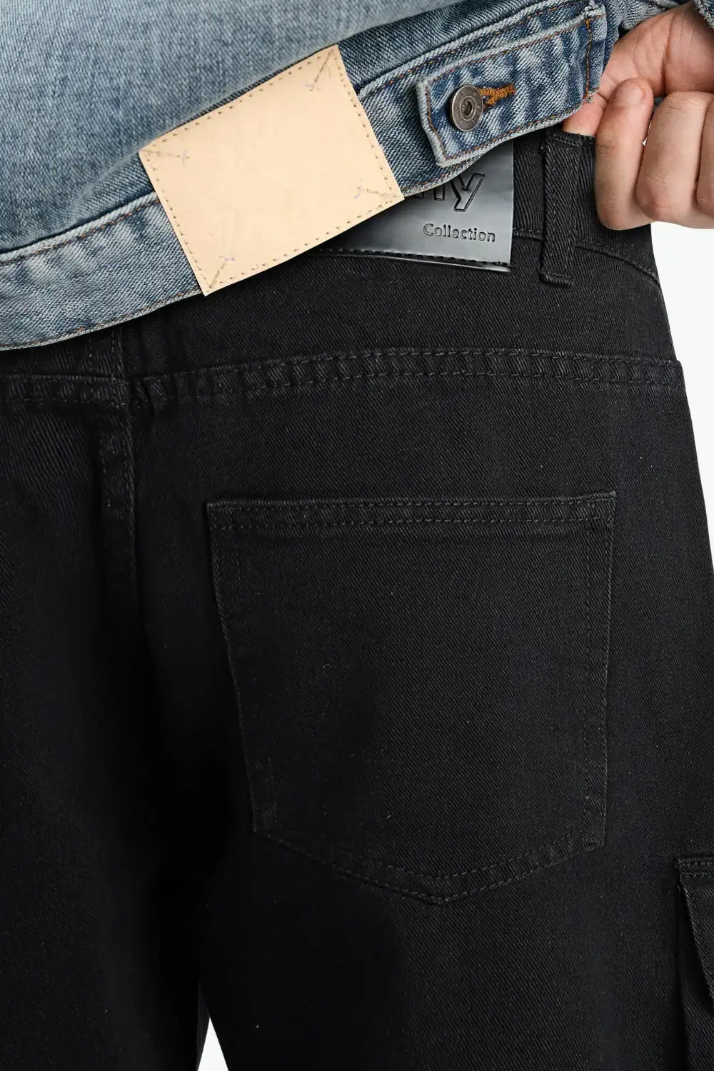 Ethan | Modern Relaxed Fit Black Cargo Pants 4