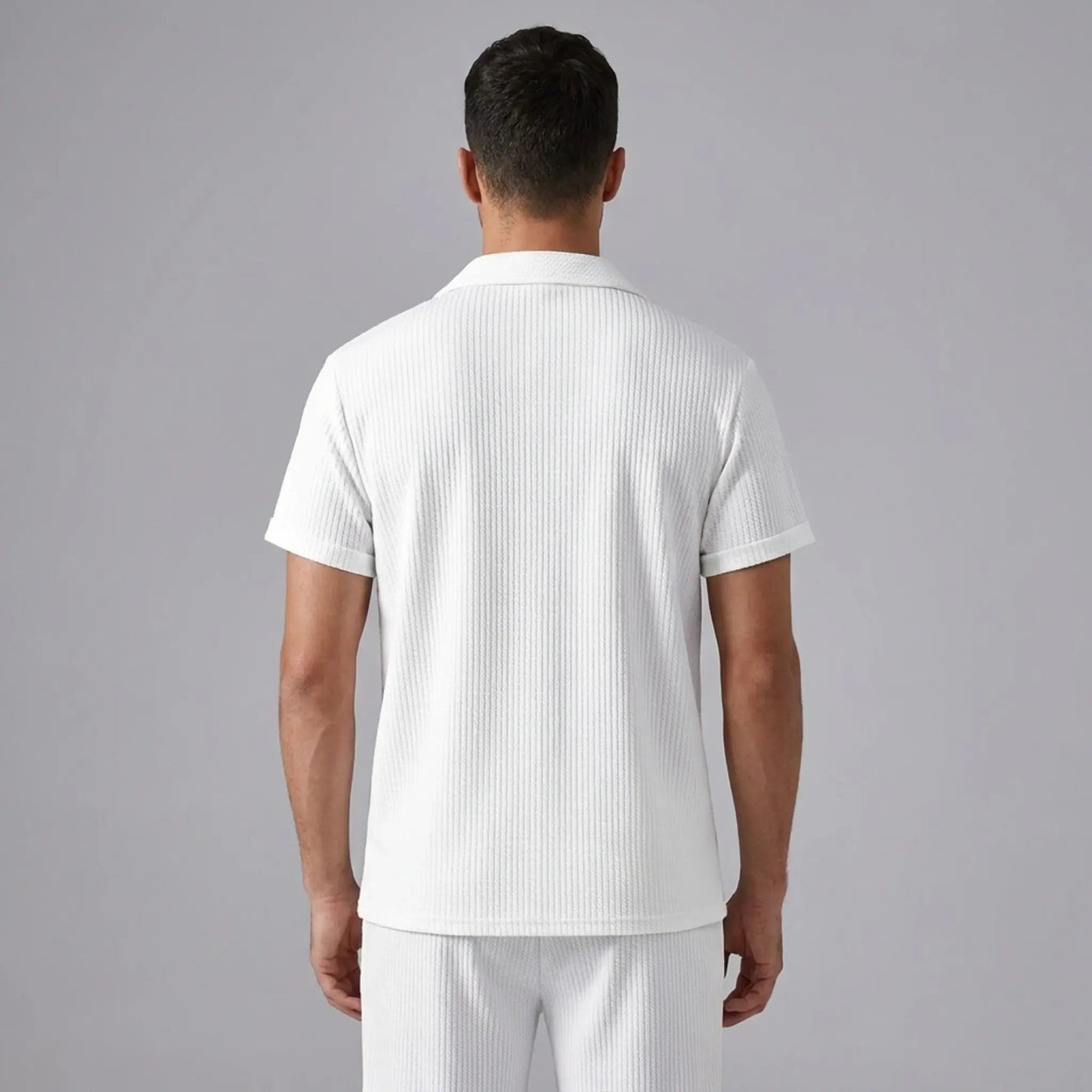 Ethan | Stylish Ribbed Polo Set with Pants 1