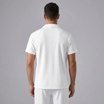 Ethan | Stylish Ribbed Polo Set with Pants 1