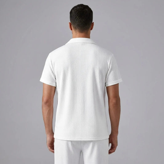 Ethan | Stylish Ribbed Polo Set with Pants 1