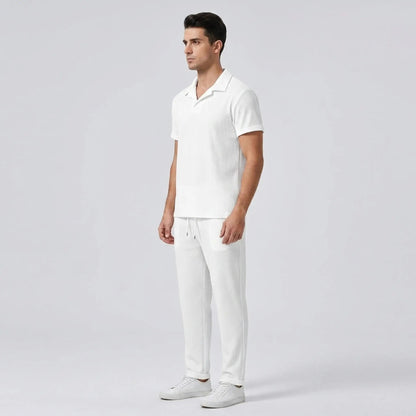 Ethan | Stylish Ribbed Polo Set with Pants 2