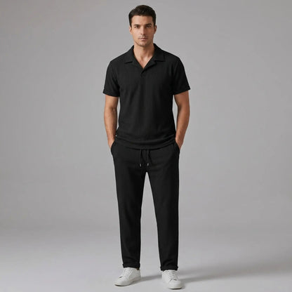 Ethan | Stylish Ribbed Polo Set with Pants 9