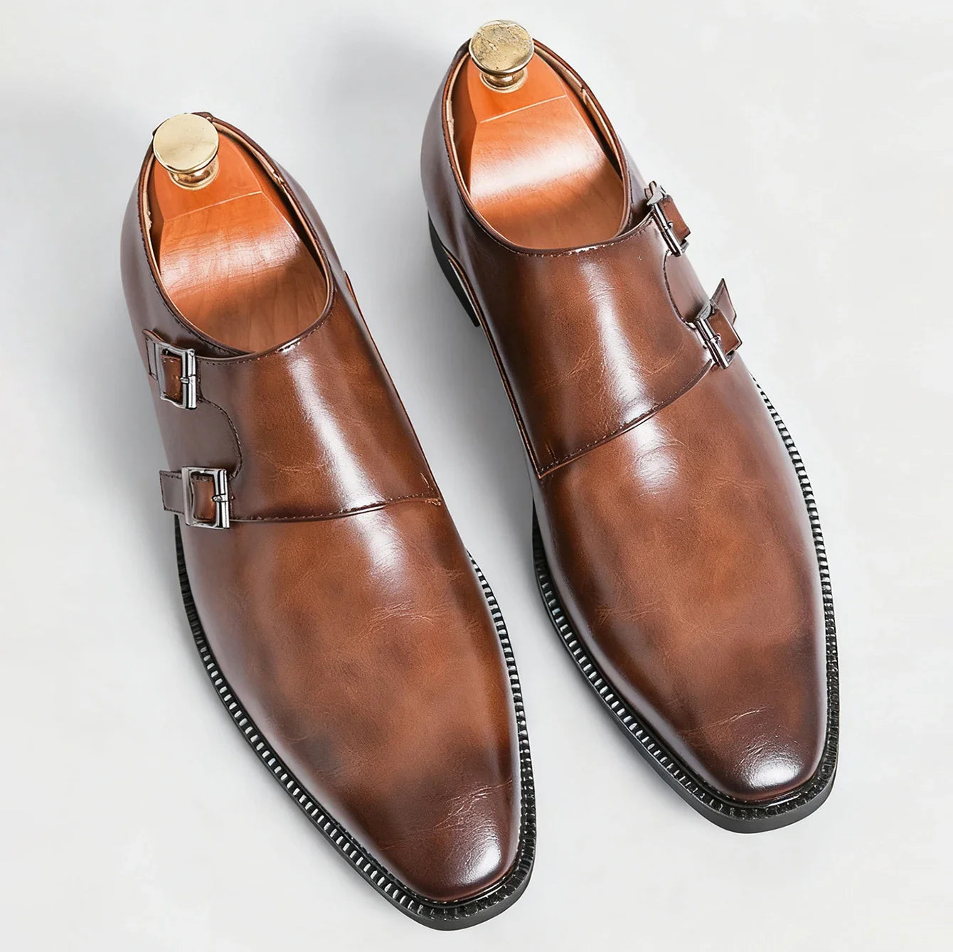 Ethan | Stylish Semi-Gloss Monk Strap Mens Shoes