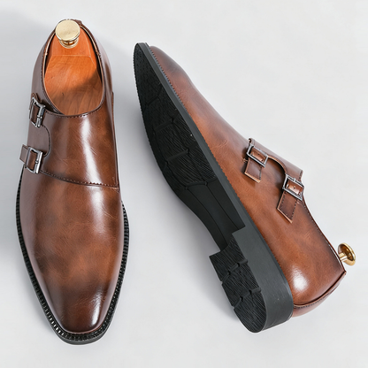 Ethan | Stylish Semi-Gloss Monk Strap Mens Shoes
