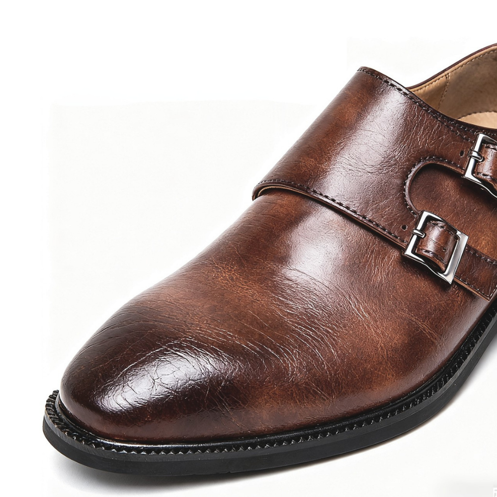 Ethan | Stylish Semi-Gloss Monk Strap Mens Shoes