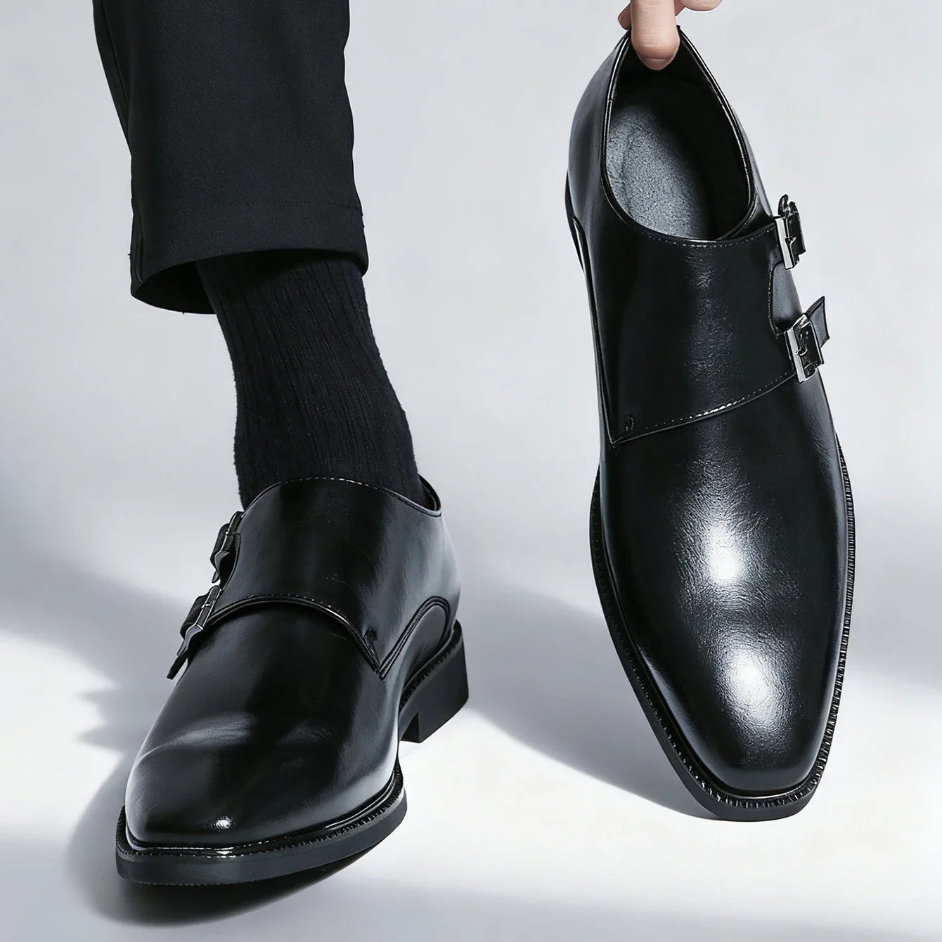 Ethan | Stylish Semi-Gloss Monk Strap Mens Shoes