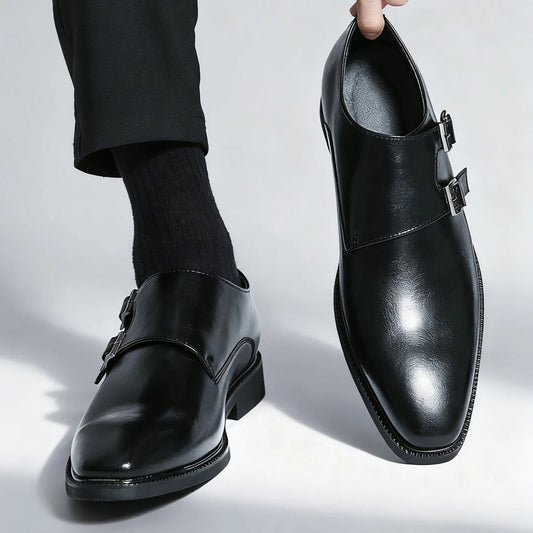 Ethan | Stylish Semi-Gloss Monk Strap Mens Shoes