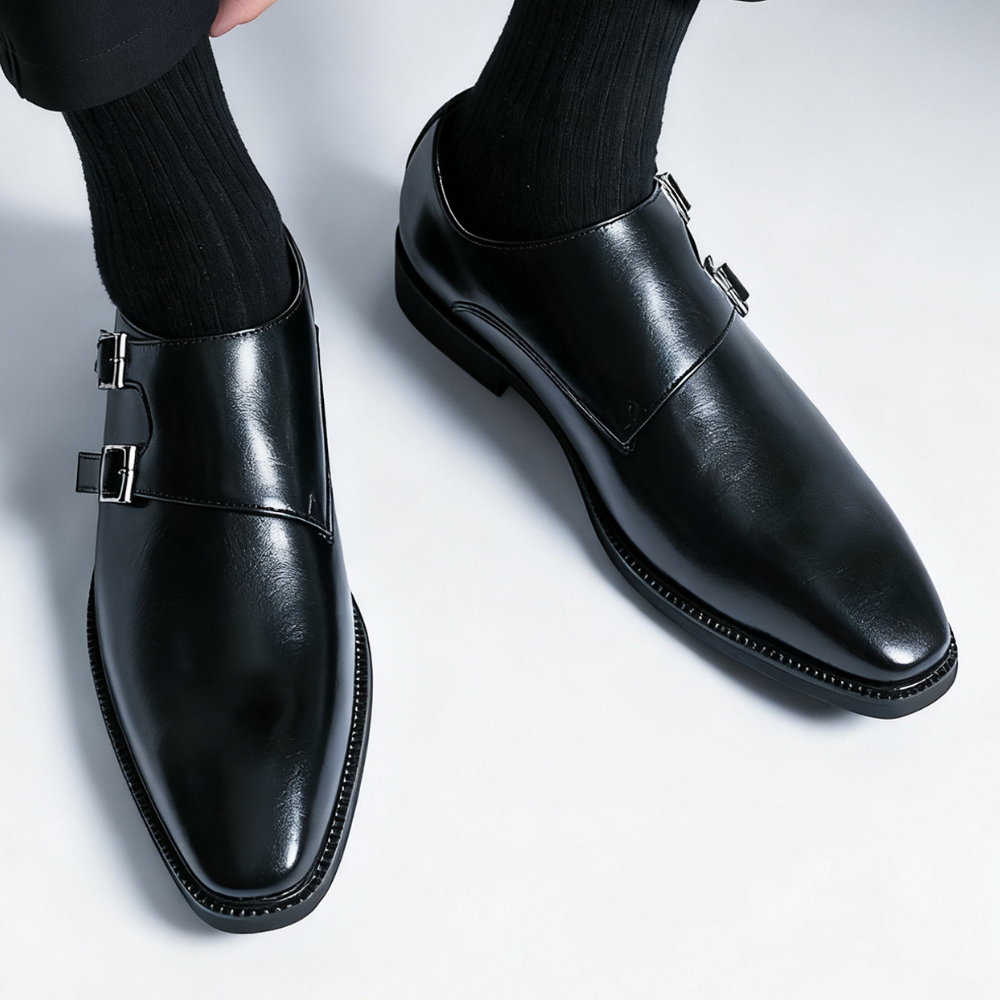 Ethan | Stylish Semi-Gloss Monk Strap Mens Shoes