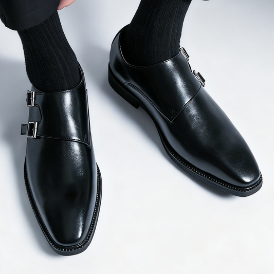 Ethan | Stylish Semi-Gloss Monk Strap Mens Shoes