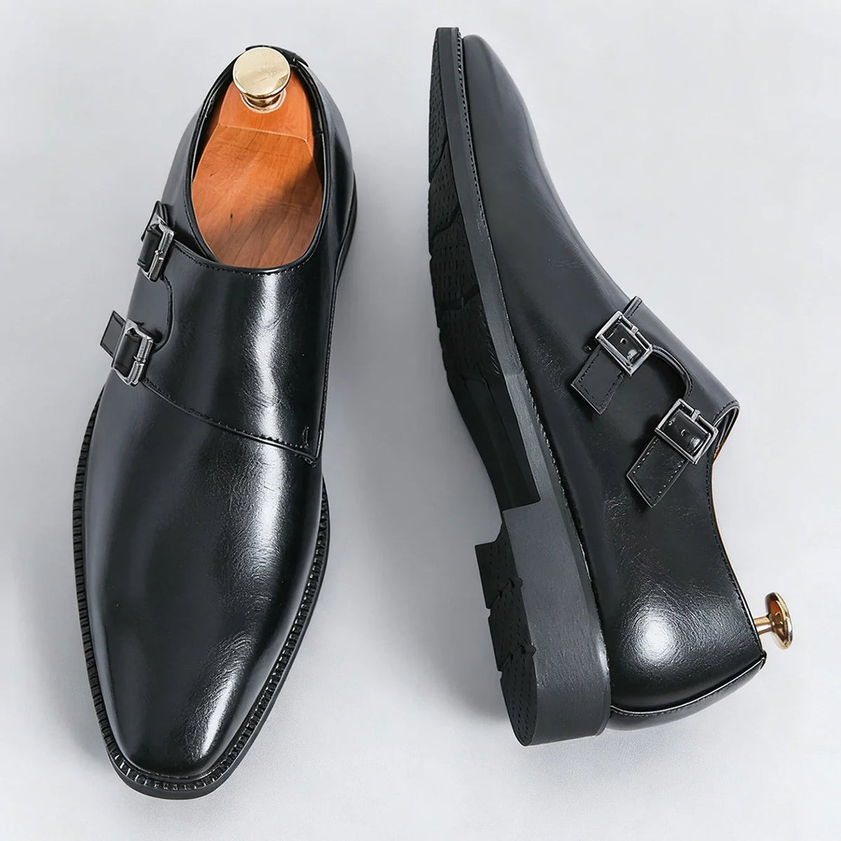 Ethan | Stylish Semi-Gloss Monk Strap Mens Shoes