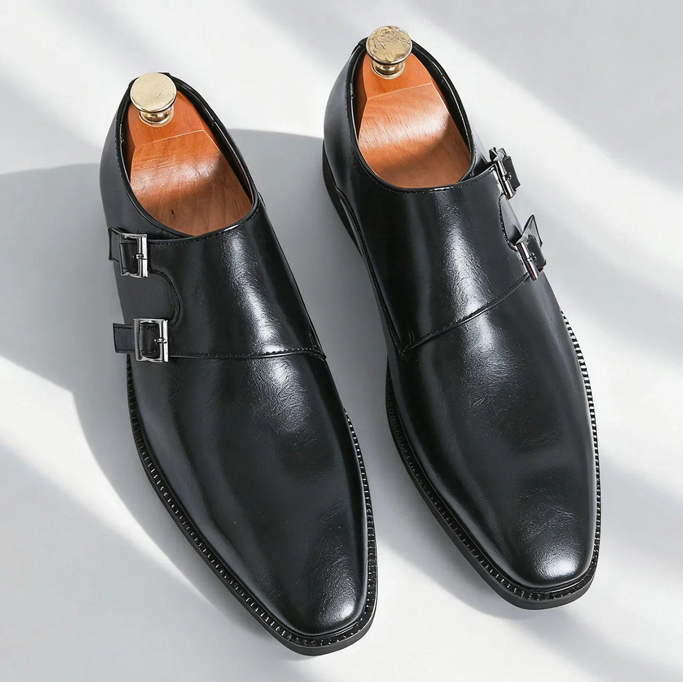 Ethan | Stylish Semi-Gloss Monk Strap Mens Shoes