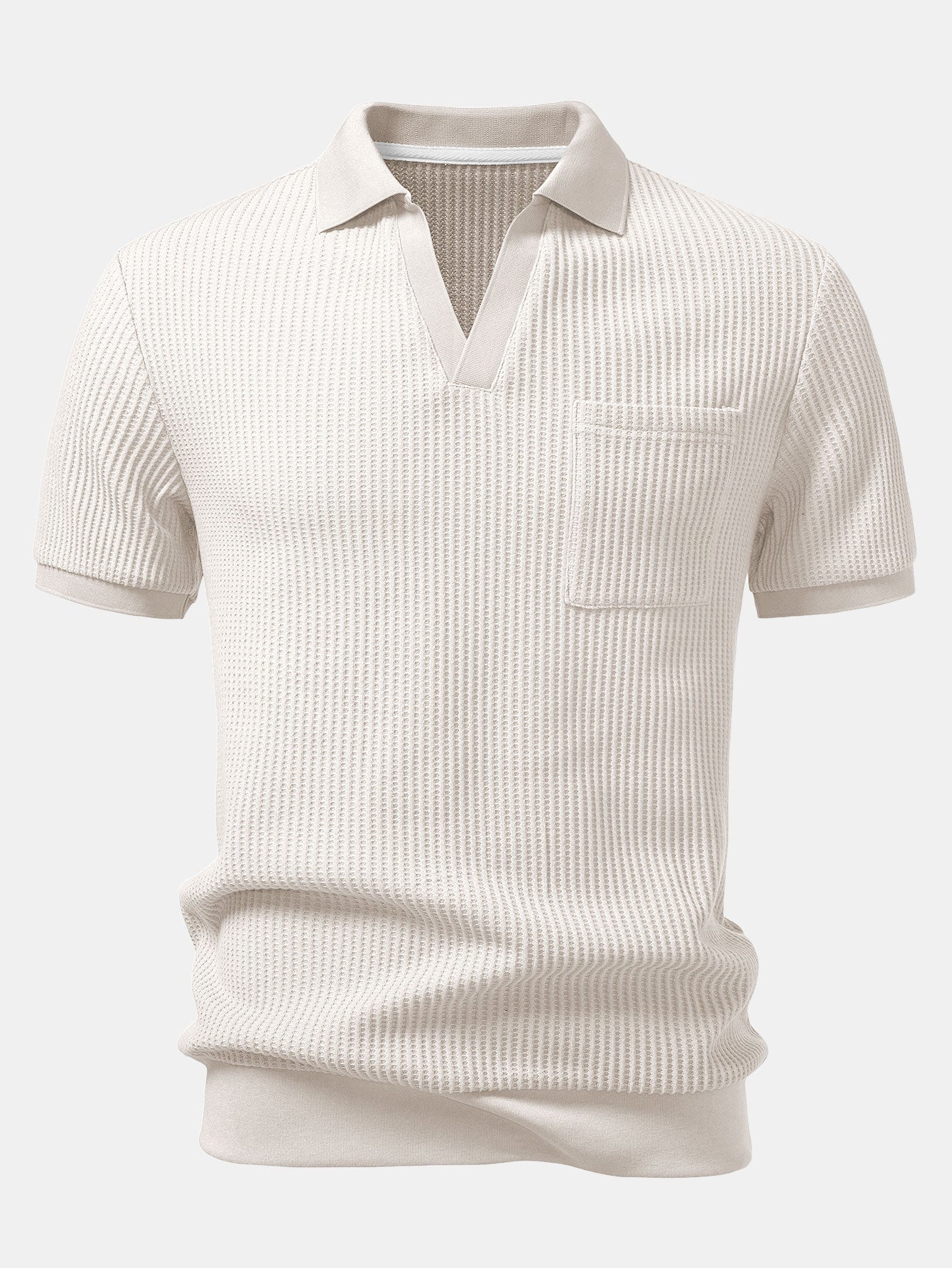 Ethan | Textured Smart Casual Mens Polo Shirts & Tapered Pants Set 6