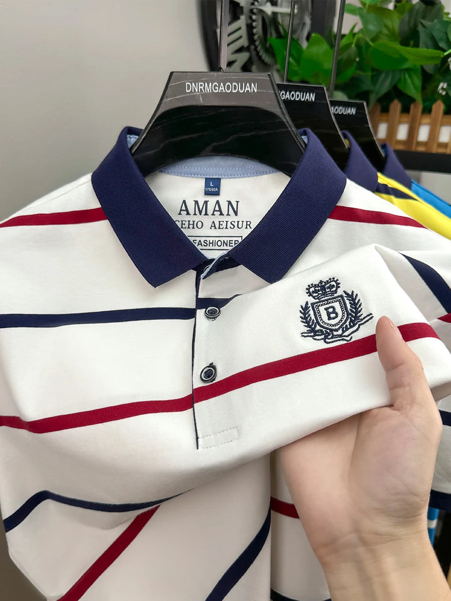 Ethan | Trendy Striped Polo Shirt for Men 0