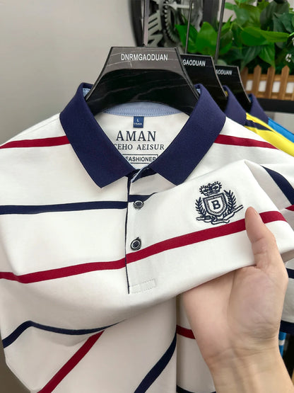 Ethan | Trendy Striped Polo Shirt for Men 0