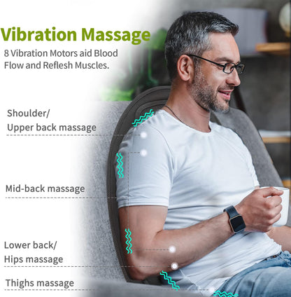 Heated Massage Cushion with Vibration & Custom Intensity | Portable Relief for Tired Muscles 4