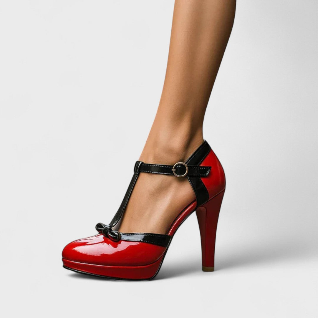 Eva | Elegant T-Strap Platform Heels 4