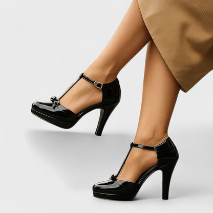 Eva | Elegant T-Strap Platform Heels 6