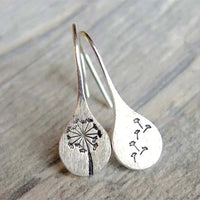 Exclusive Silver Dandelion Leaf Earrings 0