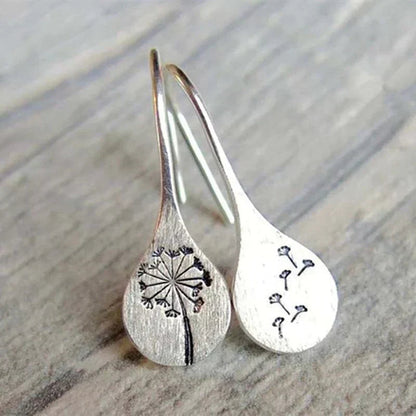 Exclusive Silver Dandelion Leaf Earrings 0