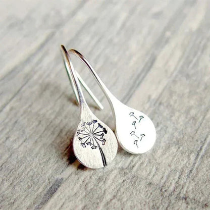 Exclusive Silver Dandelion Leaf Earrings 1