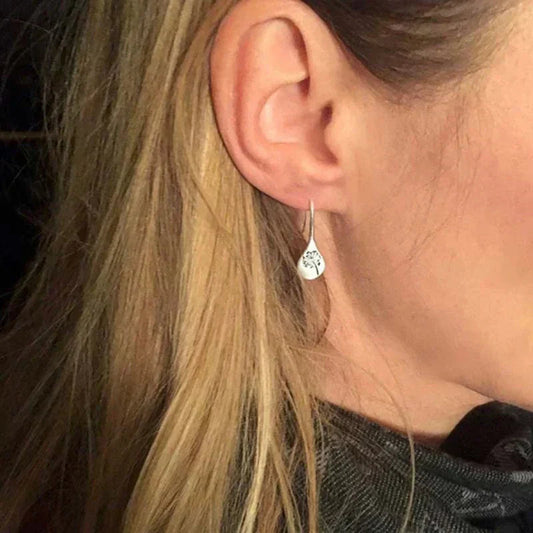 Exclusive Silver Dandelion Leaf Earrings 2
