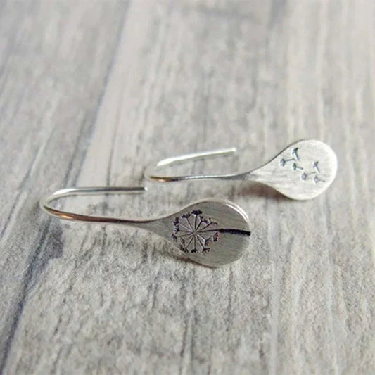 Exclusive Silver Dandelion Leaf Earrings 3