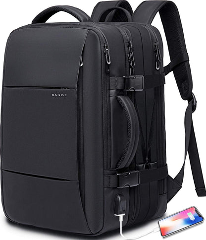Expandable 26–45L Waterproof Travel Backpack with Laptop Sleeve & Duffle Carry 0
